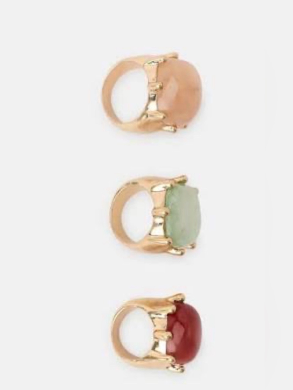 Nwt- Zara- 3 pack of jeweled rings- gold tone